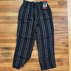 Briggs New York Linen Black and Gray Wide Leg Pants